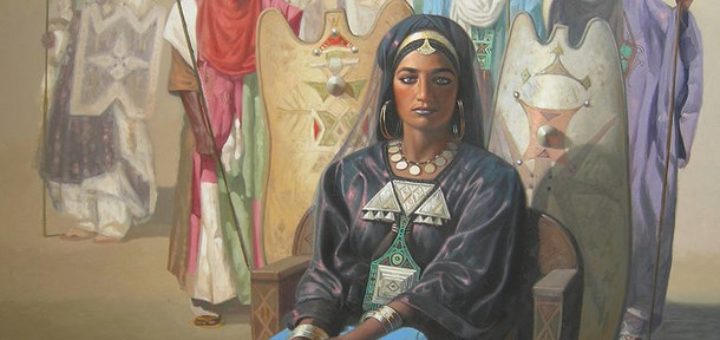 La reine Tin Hinan huile sur toile