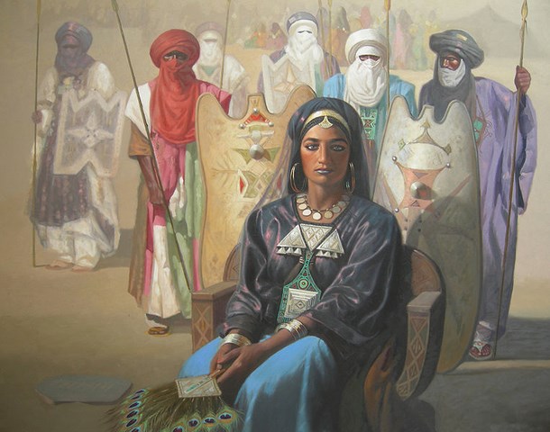 La reine Tin Hinan huile sur toile