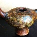 Lampe a huile en forme doiseau