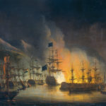 Bombardement d'Alger par une flotte anglo-hollandaise en 1816.